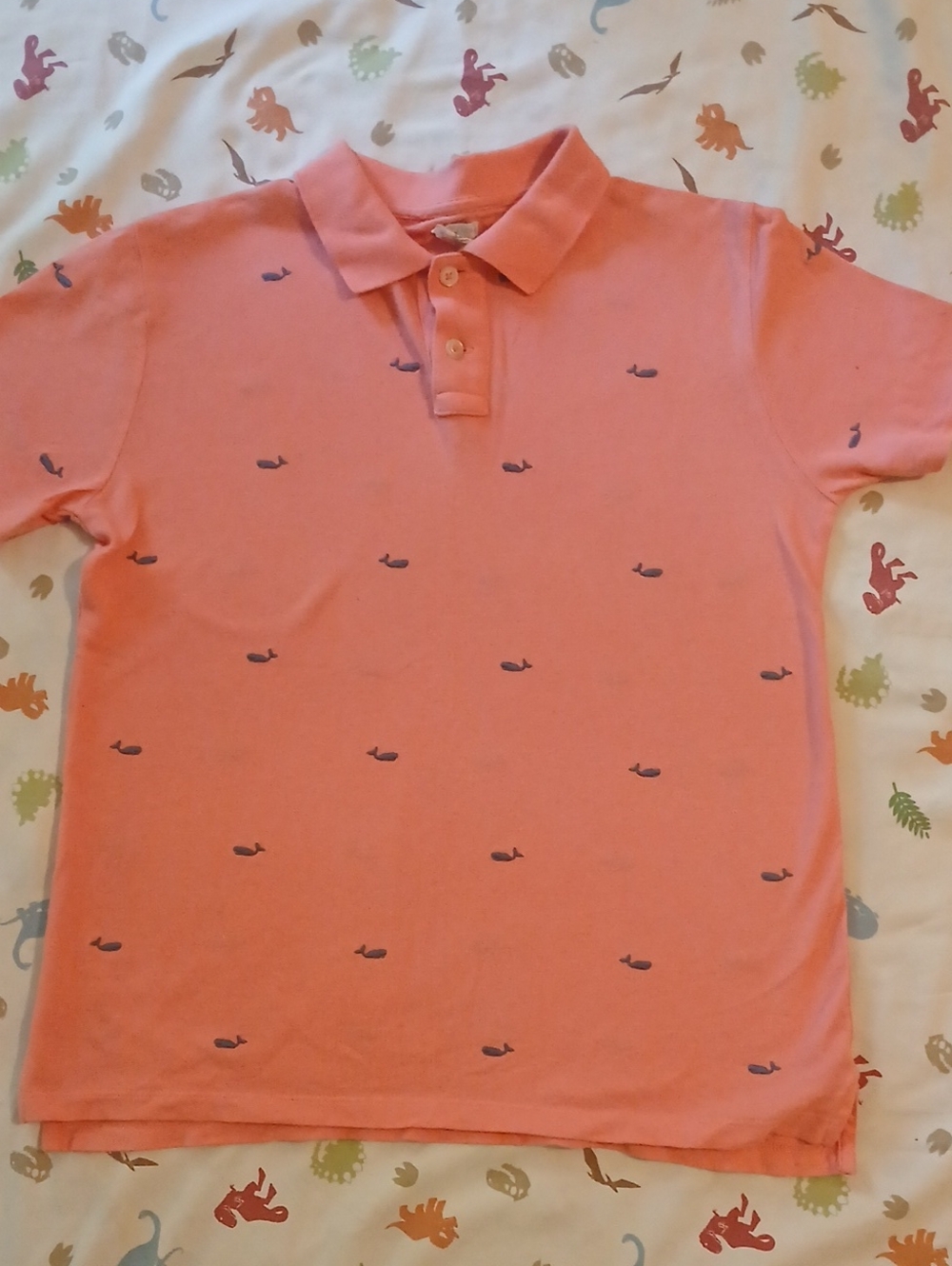 Crewcuts Coral Pink Polo with Subtle Texture